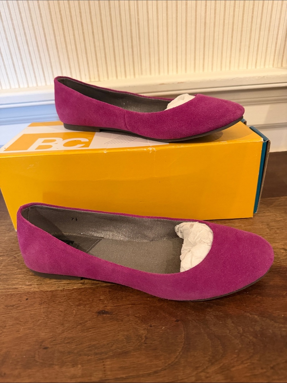 BC Footwear Magenta Suede Ballet Flats